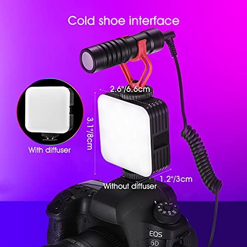 Neewer RGB Video ışığı, RGB61 3 Soğuk Ayakkabı ile 360° Tam Renkli LED kamera ışığı, CRI 97+ , 20 Sahne Modu, 2500K~8500K, Oyun/YouTube/Vlog/Fotoğrafçılık