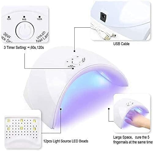 NesRabbit Tırnak lambası Jel Oje, Zamanlayıcı / Sensörlü LED Tırnak Kurutucu Taşınabilir LED tırnak Işığı, 12 Lamba Boncuğu,