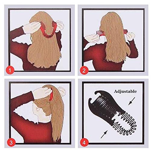 Fodattm 3 ADET Kadınlar Streç Esnek Saç Combs Diş Bandı Birbirine Muz Klip Kattığı Iki Taraf Saç Tarak Uzatılmış At Kuyruğu Tutucu