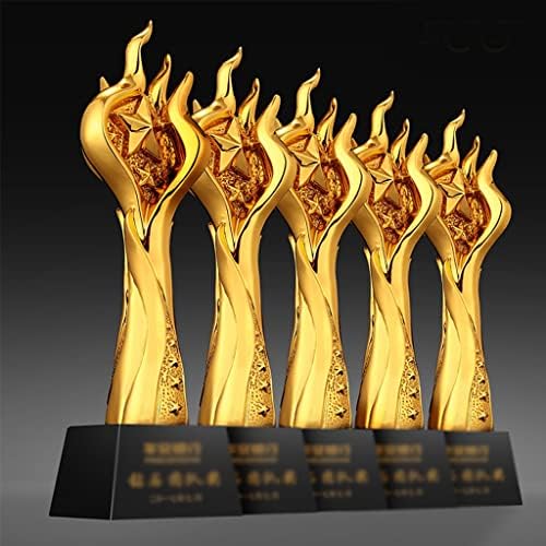 LWCHOME Mükemmel Personel Trophy Rekabet Hatıra Reçine Trophy Ödül Töreni Trophy Ücretsiz Yazı Hediye Kutusu Ambalaj (Renk: Altın,