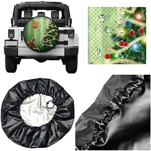 Noel Ağacı Lastik Kapakları, Su Geçirmez Güneş Koruma Toz Geçirmez Evrensel Taşınabilir Tekerlek Çanta için Jeep Römork Rv SUV