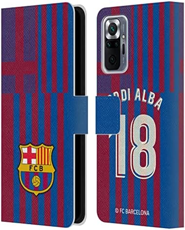 Kafa Vaka Tasarımları Resmi Lisanslı FC Barcelona Jordi Alba 2021/22 Oyuncular Ev Kiti Grup 1 Deri Kitap Cüzdan Kılıf Kapak Xiaomi