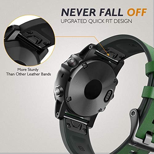 NotoCity Fenix 5X Bantları 26mm Deri Bant Hızlı Fit Yedek Kayış Garmin Fenix 6X/6X Pro/5X / 5X Artı / 3/3 SAAT / İniş Mk1 Smartwatch