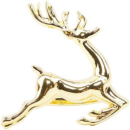 Flybloom Yaratıcı Elk Peçete Halkası Masa Peçete halkası Noel Restoran Dekorasyon için (Altın)