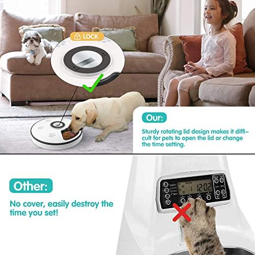 Chıntu Otomatik Kedi Besleyici Otomatik kedi maması Dağıtıcı-6 Öğün Porsiyon Kontrolü Pet Kuru Gıda Dağıtıcı Küçük Köpek, programlanabilir