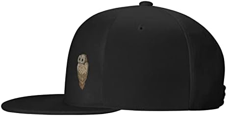 Unisex beyzbol şapkası Düz Ağız kamyon şoförü şapkaları baba şapkası 3D Baskı Rahat Baykuş Tüy Desen Ayarlanabilir Snapback Şapka