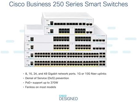 Cisco İş CBS250-8FP-E-2G Akıllı Anahtar / 8 Port GE / Tam PoE / Ext PS / 2x1G Combo / Sınırlı Ömür Boyu Koruma (CBS250-8FP-E-2G)