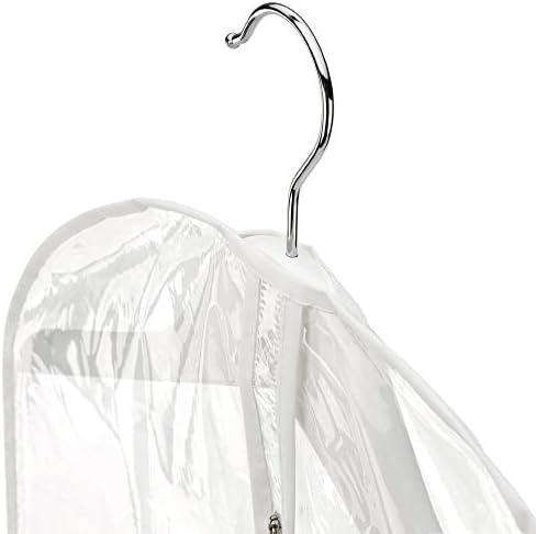 Hangerworld 18 Temizle 40 inç Showerproof Beyaz Trim Suit Coat Konfeksiyon Giyim Taşıma Kapak Koruyucu Çanta