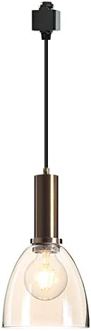 SKİVTGLAMP Dim H-Tipi Parça aydınlatma Kolye Koni Şekli ile Retro Amber El Yapımı Cam Gölge, 1-Light 3.2 ft Kordon Altın Bitmiş