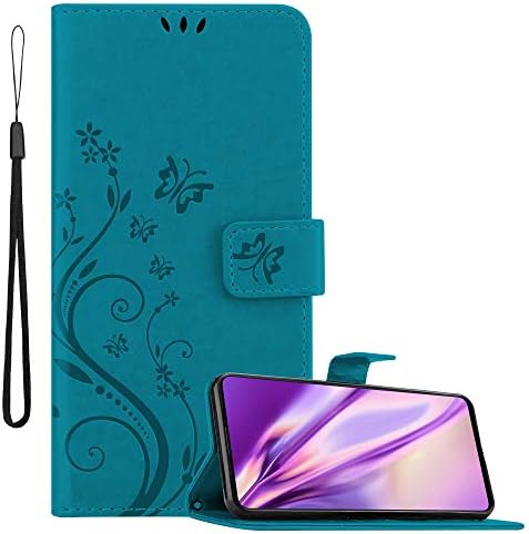 Cadorabo Kitap Kılıf Samsung Galaxy A51 ile Uyumlu Çiçek Mavi – Kapak Çiçek Tasarım Manyetik Kapatma ile, Standı Fonksiyonu ve