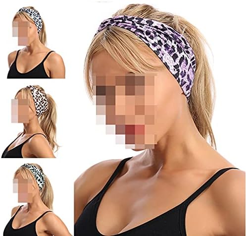 QQWW Çiçek Leopar Türban Düğüm Headwrap Spor Elastik Yoga Hairband Moda Unisex Kumaş Geniş Kafa Bandı 1028 (Renk: 06, Boyutu: