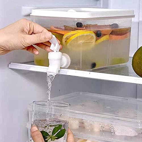 Rabbfay Plastik ıçecek Dağıtıcı meyve suyu kabı için Tıkaç ile Buzdolabı Musluk Içecek dağıtıcı su kabı BPA Içermeyen Buzdolabı