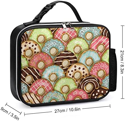 Öğle yemeği çantası renkli çörek öğle yemeği konteyner deri öğle yemeği kutusu okul piknik Caping iş için