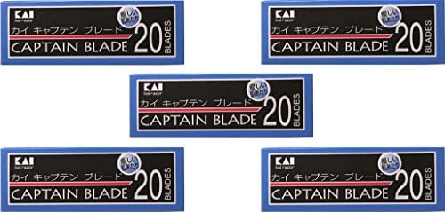 Kaı Japon Çelik Berber Enjektör Jilet Bıçakları Kaptan Yedek Tıraş (5 packs)
