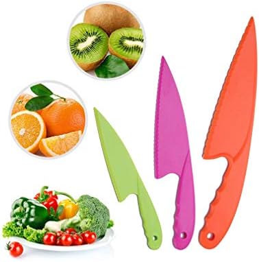 YAKA 8 Parça Plastik Bıçak Çocuklar Emniyet Bıçak Seti, çocuk Güvenli Pişirme Şef Naylon Bıçaklar için Meyve, Ekmek, Kek, sebze,