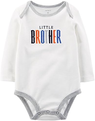 Carter'ın Erkek Bebek Sloganı Bodysuit (Bebek) - Lil Bro - 12 Ay