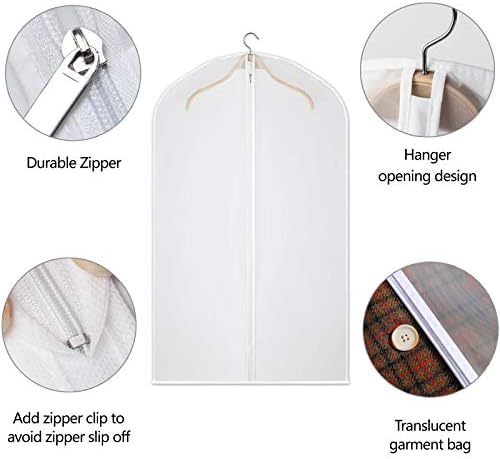 Perber Asılı Konfeksiyon Çanta Temizle Suit Çanta (12 Set) Hafif Toz Geçirmez Giysi Kapak Çanta Dolap Depolama ve Seyahat için