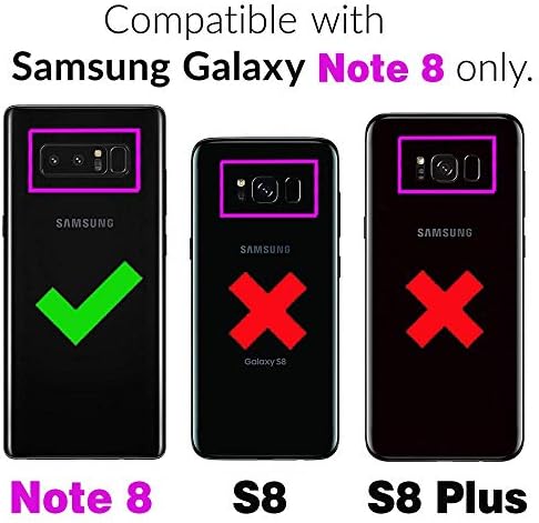 Asuwish Samsung Galaxy Not 8 ile Uyumlu Cüzdan Kılıf Temperli Cam Ekran Koruyucu ve açılır deri kılıf kart tutucu Cep Telefonu