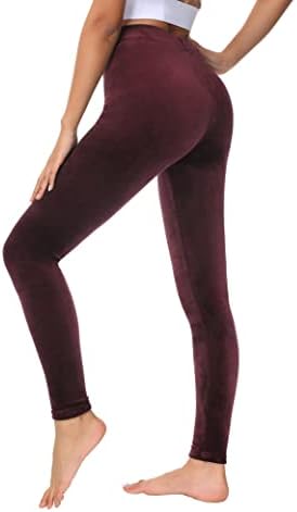 Dolcevida Kadın Rahat Kadife Legging Yüksek Bel Tereyağlı Yumuşak Sıcak Kadife Streç Dikişsiz Yoga Pantolon