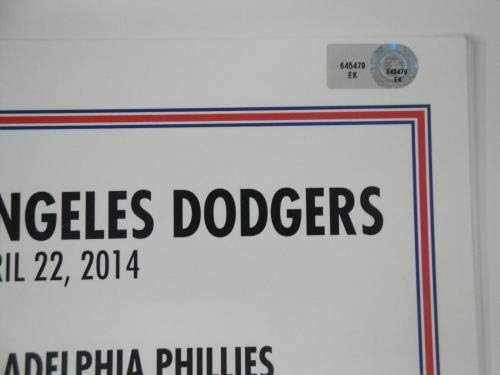 22 Nisan 2014 Philadelphia Phillies Vs Dodgers Kadro Kartı Burnett VS Ryu-MLB Oyunu Kullanılmış Kadro Kartları