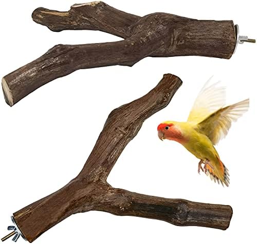 kathson Papağan Levrek Standları Ahşap Kuş Standı Kutup Vahşi Üzüm Sopa Taşlama Pençe Tırmanma Ayakta Şube Oyuncak Kafes Aksesuarları