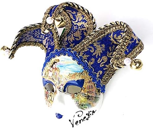 Kraliyet Mavi Jollini Minyatür Seramik Venedik Maskesi