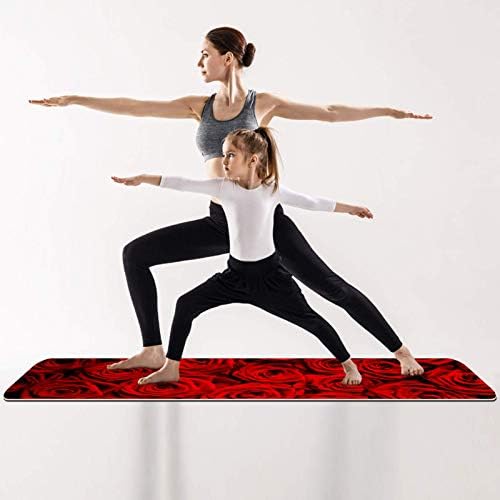 Unicey Romantik Kırmızı Gül Çiçek Desen Yoga Mat Kalın Kaymaz Yoga Paspaslar Kadınlar ve Kızlar için egzersiz matı Yumuşak Pilates
