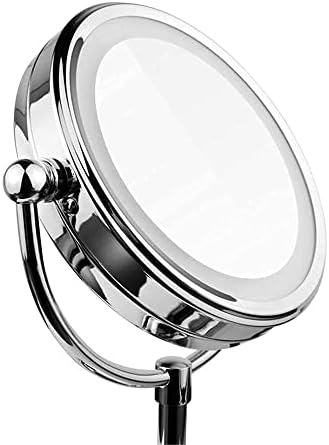 Çift Taraflı Masaüstü Masa Tipi makyaj aynası 1x Büyüteç 360 Dönen Soyunma Ayna Masaüstü Ayna Krom