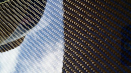 Gerçek Karbon Fiber Kevlar Hibrid Fiberglas Panel Levha Levha 18 x 18x1/8 Her İki Taraf Parlak Mavi