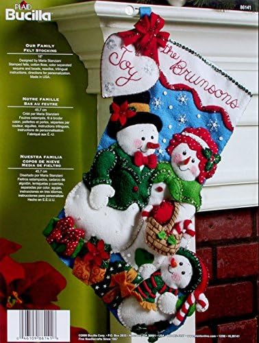 Bucilla 18 İnç Noel Çorap Keçe Aplike Seti, 86141 Ailemiz