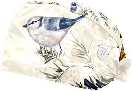 HUİ JİN DÜKKANI 2 Adet Kabak Şekilli Çalışma Düğmeleri Ayarlanabilir Kabarık Şapkalar Kravat Geri Kapaklar Vintage Retro Kuşlar