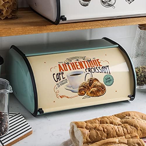 Mutfak Sayacı için WQYPSH Ekmek Kutusu, Rulo Üst Kapaklı Retro Ekmek Kabı ,Büyük Kapasiteli Ekmek Kaleci。Ev ve Fırın için uygundur.