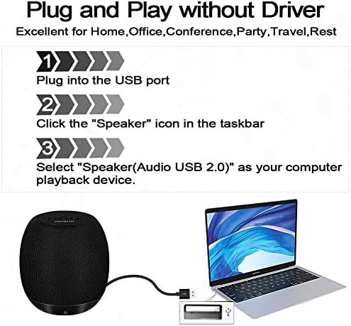 Kablolu Bilgisayar Hoparlörleri, VOTNTUT USB PC Hoparlörleri, Masaüstü için Taşınabilir Dizüstü Bilgisayar Hoparlörleri, Zengin