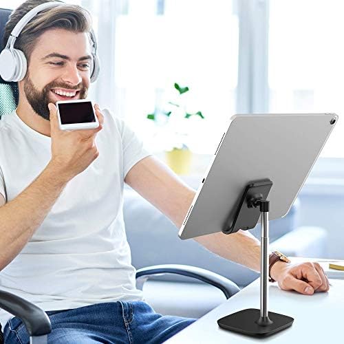 Aduro 40 W 6-Port USB Masaüstü Şarj İstasyonu Hub Duvar Şarj, siyah Paket ile Yükseltmek Telefon ve Tablet Tutucu Standı, ayarlanabilir
