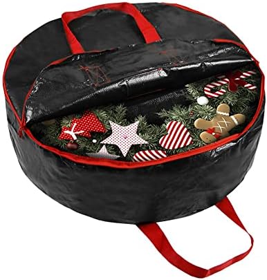 SKYLULU Noel Çelenk Saklama çantası 30 inç Ev Saklama çantası Yuvarlak Noel Ağacı Hediye saklama çantası, Tatil için Kullanılan