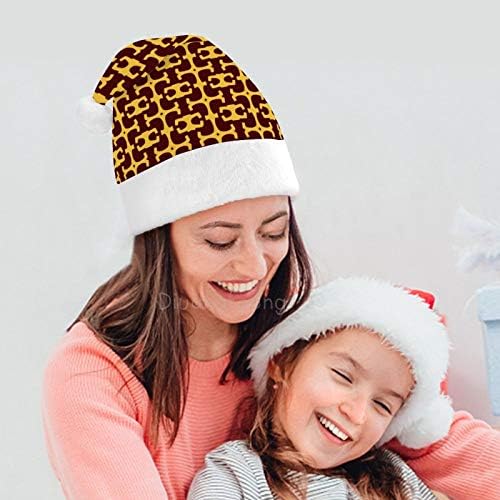 Noel Santa Şapka, Şam Desen Noel Tatil Şapka Yetişkinler için, Unisex Konfor Noel Şapkalar için Yeni Yıl Şenlikli Kostüm Tatil