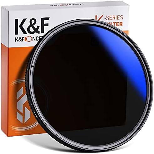 K & F Konsept 43mm Değişken ND Lens Filtre ND2-ND400 (1-9 Durur) 18 Çok Katmanlı Kaplamalar Ayarlanabilir Nötr Yoğunluk Ultra