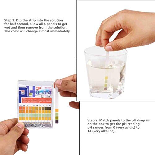 pH Test Şeritleri 0-14, 0.5 Doğruluk 100ct, Esee pH Şeritleri İçme Suyunu, Yiyecekleri, Havuzları, Akvaryumları Test Etmek, Tükürük