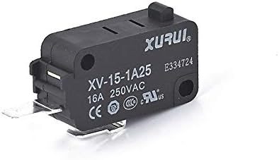 XURUI 6 Adet XV-15-1A25 Pin Piston Tipi SPST Mikro Anahtarı, 250 VAC 16A