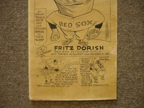 Vintage Fritz Dorish Orijinal Gazete Karikatür Çizimi-LOA-MLB İmzasız Çeşitli