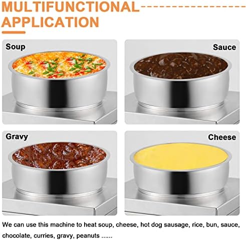 Ticari Gıda İsıtıcı 4L Tezgah Elektrikli Çorba İsıtıcı için Nacho Peynir Hot Dog / Pirinç Büfe Bain Marie Gıda İsıtıcı