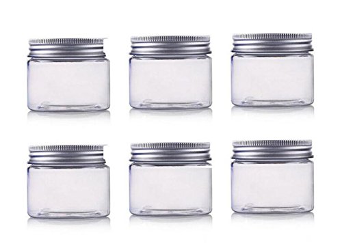 6 ADET PET Kozmetik Kapları Kavanozlar Boş Makyaj Kılıfları Sahipleri ile Gümüş Alüminyum vidalı kapak Kapak Kaymakam için Dudak