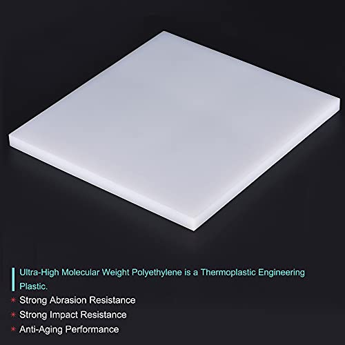 MECCANİXİTY UHMW Levha Ultra Yüksek Moleküler Ağırlıklı Polietilen Levha Sert Plastik Levha Kurulu 8 x 8 x 0.5 Beyaz DIY Masa