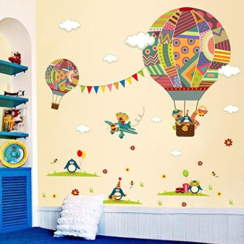 WillowswayW Bebek Çocuk Odası Çıkartması Karikatür Sıcak Hava Balon PVC Duvar Sticker Kreş Dekor