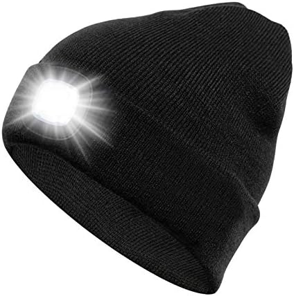 Sminiker bere şapka ile ışık Unisex USB şarj edilebilir bere kap ile ışık Far Bere için erkekler, kadınlar, gençler