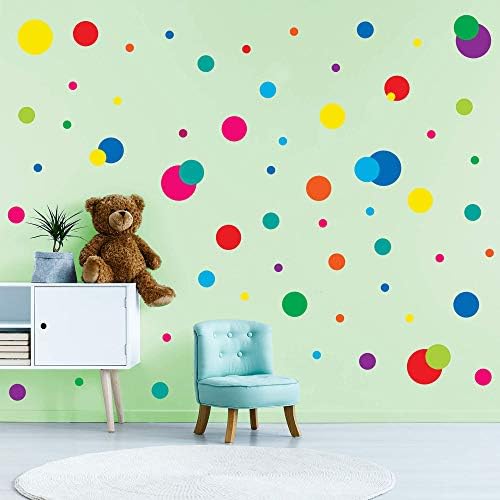 CORRURE Renkli Polka Dot Ev Duvar Çıkartmaları (255 adet ) - Kolay Peel ve Sopa Dekor Çıkartmalar için Bebek Kreş, Çocuk Yürümeye