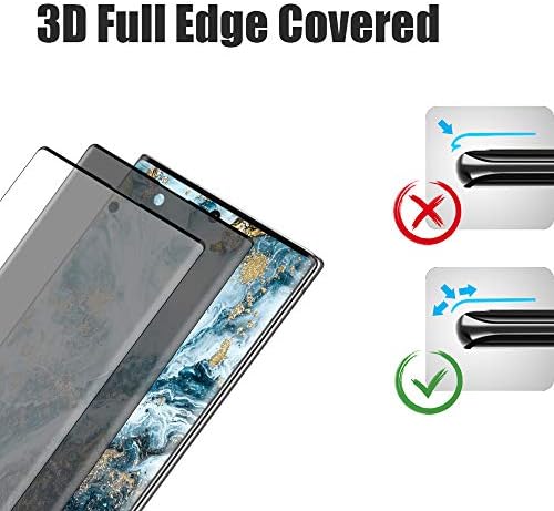 [2 Paket] Galaxy Note 10 Plus / Not 10+ Ekran Koruyucu, Gizlilik / HD Şeffaf Temperli Cam, Ultrasonik Parmak izi Desteği, 3D