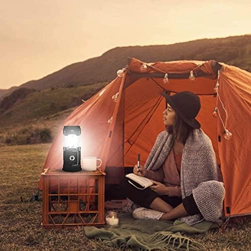 Güneş LED Kamp Fener-Telefon için Şarj USB Şarj Edilebilir Taşınabilir Fenerler, Su geçirmez Katlanabilir Açık Acil LED ışık