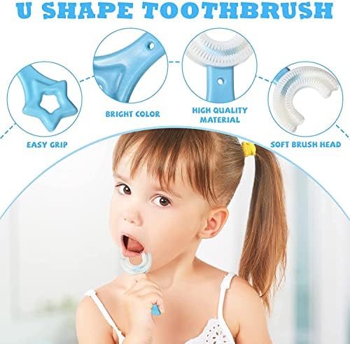 Çocuklar U Şekilli Diş Fırçası 360° Oral Diş Temizleme Tasarımı Manuel Eğitim Diş Fırçası Bebekler ve Çocuklar için Gıda Sınıfı