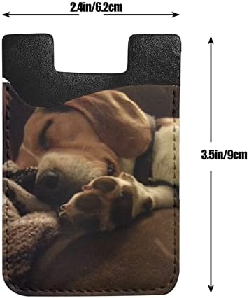 Uyku Köpek Telefon kartı tutucu Cep Telefonu Sopa Kart Cüzdan Kol Cep Telefonu Geri Sopa Cüzdan